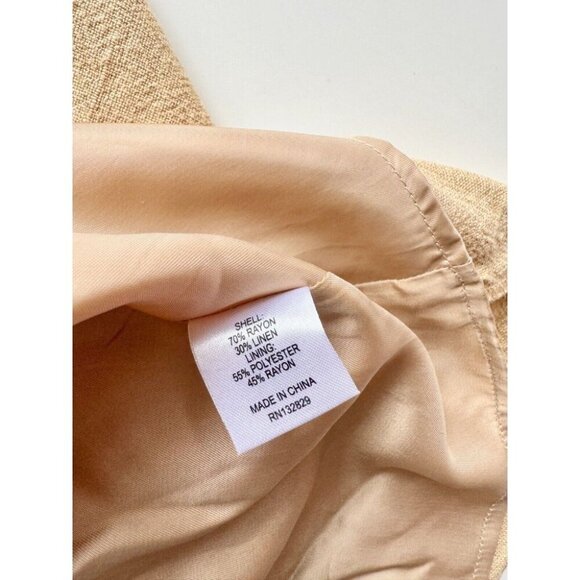 L'ACADEMIE Alora Tan Linen Blend Cut Out w/ Buckle Mini Dress, Size L - Picture 10 of 11